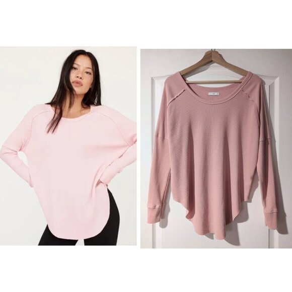 Aritzia Tops - Aritzia Tna | Alder Thermal Long-sleeve In Light Pink